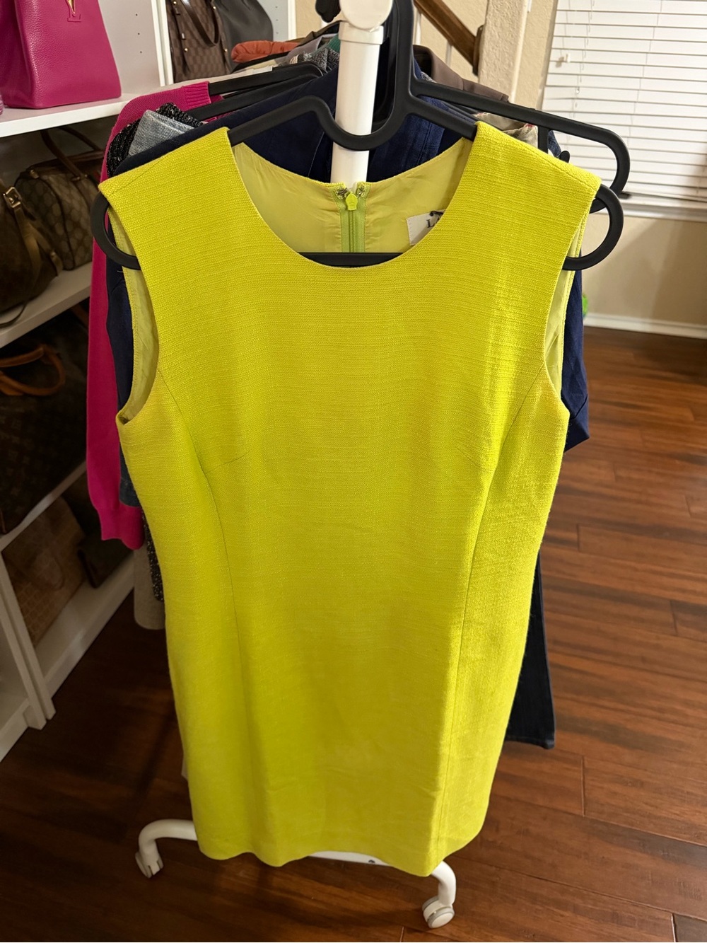 Lanvin Neon Lime Sleeveless Mini Dress
